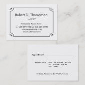 Rendez-vous Carte de profil simple, blanche et informative (Devant / Derrière)