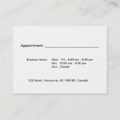Rendez-vous Carte de profil simple, blanche et informative (Dos)