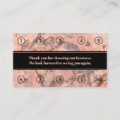 Rendez-vous Carte de punch de fidélité rose Gold Marble Busine (Dos)