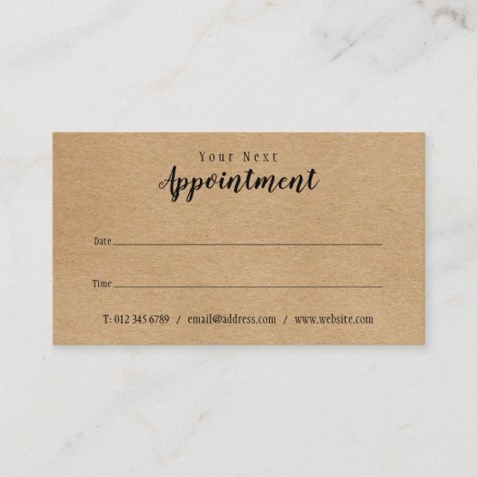 Rendez-vous Carte de rappel de nomination professionnelle mode (Devant)