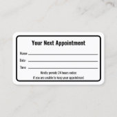 Rendez-vous Carte de rappel professionnelle pour les rendez-vo (Devant)