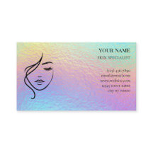 Carte de soins de beauté holographique et de suivi