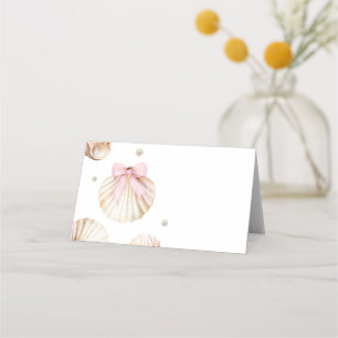 Rendez-vous Carte de tente pour bébé fille ruban rose coquilla