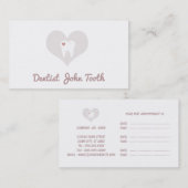 Rendez-vous Carte de visite blanc de logo de dent de dentiste (Devant / Derrière)