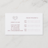 Rendez-vous Carte de visite blanc de logo de dent de dentiste (Dos)