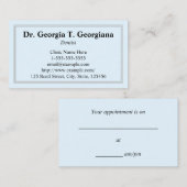 Rendez-vous Carte de visite bleu-clair, simple, professionnel (Devant / Derrière)