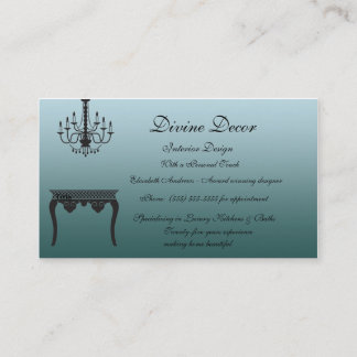 Rendez-vous Carte de visite bleu élégant de design d'intérieur