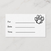 Rendez-vous Carte de visite/chien d'aquarelle carte de (Dos)