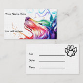 Rendez-vous Carte de visite/chien d'aquarelle carte de (Devant / Derrière)