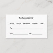 Rendez-vous Carte de visite coiffeuse (Dos)