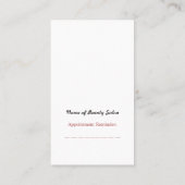 Rendez-vous Carte de visite de cosmétologiste de Monogramme te (Dos)