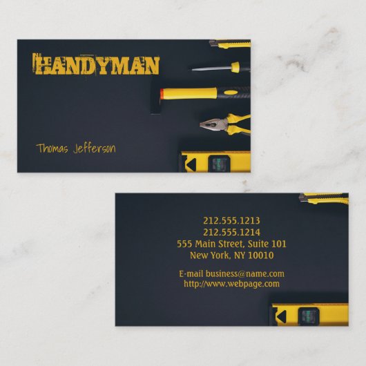 Rendez-vous Carte de visite de maintenance Handyman (Devant / Derrière)