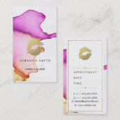 Rendez-vous Carte de visite de maquillage - Aquarelle chic (Devant / Derrière)