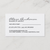 Rendez-vous Carte de visite de maquilleur (Dos)