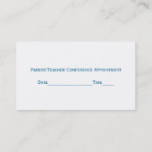 Rendez-vous Carte de visite de papier évalué de professeurs (Dos)