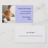 Rendez-vous Carte de visite de photo de réflexothérapie de (Devant / Derrière)