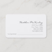 Rendez-vous Carte de visite de plumes élégant en gras (Dos)