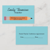 Rendez-vous Carte de visite de professeur de crayon (Devant / Derrière)