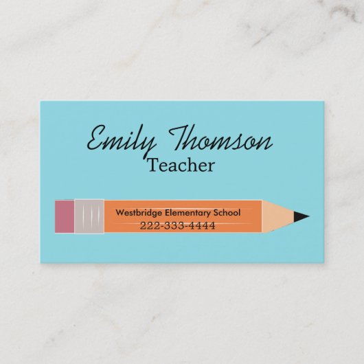 Rendez-vous Carte de visite de professeur de crayon (Devant)