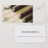 RENDEZ-VOUS CARTE DE VISITE DE PROFESSEUR DE PIANO (Devant / Derrière)