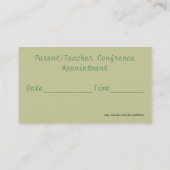 Rendez-vous Carte de visite de professeurs (Dos)