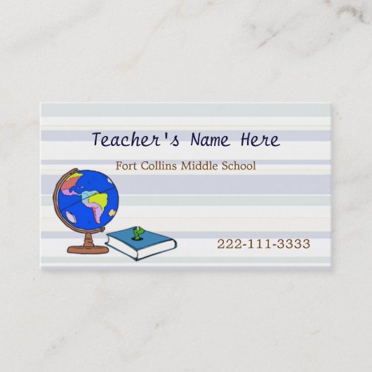 Rendez-vous Carte de visite de professeurs de globe (Devant)