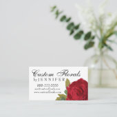Rendez-vous Carte de visite de rose rouge, fleuriste, coiffeur (Debout devant)