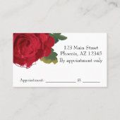 Rendez-vous Carte de visite de rose rouge, fleuriste, coiffeur (Dos)