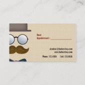 Rendez-vous Carte de visite de salon de coiffure de moustache (Dos)