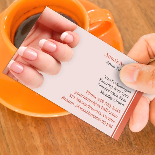 Rendez-vous Carte de visite de salon de manucure avec rendez-v
