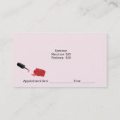 Rendez-vous Carte de visite de technicien d'ongles customisé (Dos)