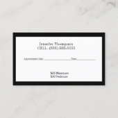 Rendez-vous Carte de visite de technicien d'ongles customisé (Dos)