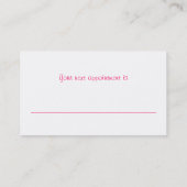 Rendez-vous Carte de visite de technologie de l'ongle rose pol (Dos)