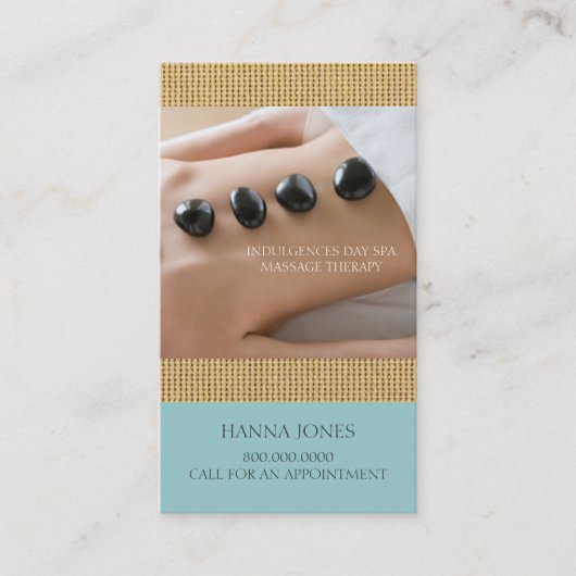 Rendez-vous Carte de visite de thérapie de massage du spa | de (Devant)