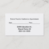 Rendez-vous Carte de visite démodé de panneau de craie du (Dos)