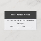 Rendez-vous Carte de visite dentaire (Dos)