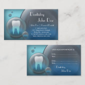 Rendez-vous Carte de visite dentaire de bulle blanche élégante (Devant / Derrière)