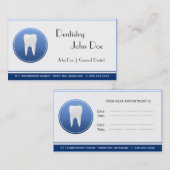 Rendez-vous Carte de visite dentaire de dentiste blanc élégant (Devant / Derrière)