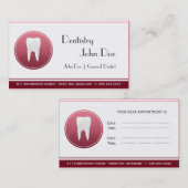 Rendez-vous Carte de visite dentaire de dentiste blanc élégant (Devant / Derrière)