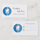 Rendez-vous Carte de visite dentaire de dents de dentiste (Devant / Derrière)