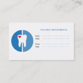 Rendez-vous Carte de visite dentaire de dents de dentiste (Dos)
