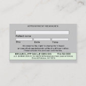 Rendez-vous Carte de visite dentaire personnalisable de (Dos)