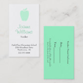 Rendez-vous Carte de visite élégant de professeur d'Apple (Devant / Derrière)