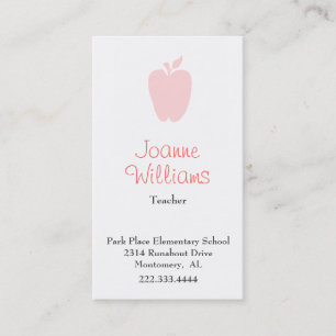 Rendez-vous Carte de visite élégant de professeur d'Apple