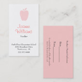 Rendez-vous Carte de visite élégant de professeur d'Apple (Devant / Derrière)