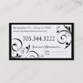 Rendez-vous Carte de visite élégant de salon de beauté (Dos)