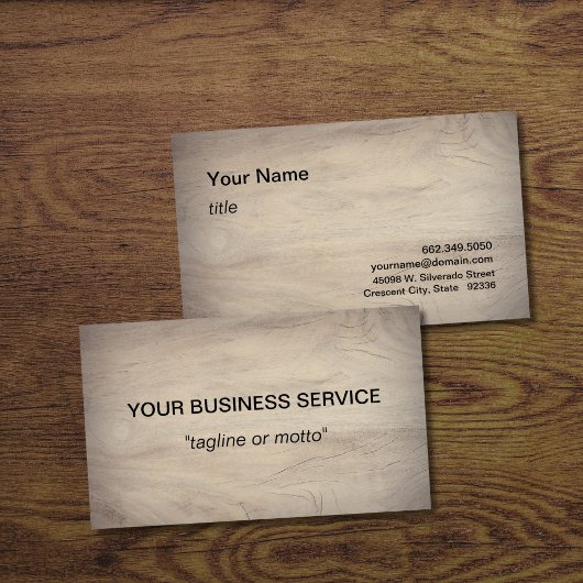Rendez-vous Carte de visite en bois rustique professionnel