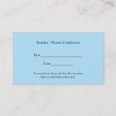 Rendez-vous Carte de visite enseignant de l'arbre d'apprentiss (Dos)