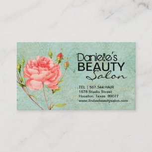 RENDEZ-VOUS CARTE DE VISITE FLORAL VINTAGE DE SALON DE