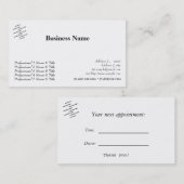 Rendez-vous Carte de visite général des nominations (Devant / Derrière)